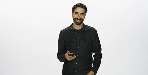 Tablet computer on isolated white background - tech guy Foto stock