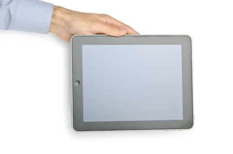 Tablet computer isolated on the white Foto stock