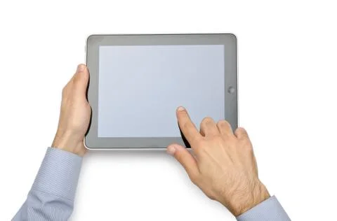 Tablet computer isolated on the white Foto stock