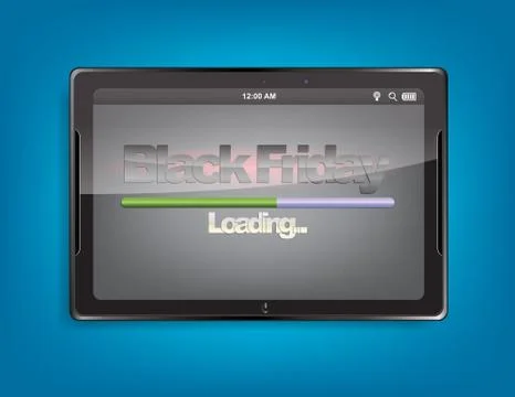 Tablet computer with loading bar Stock Illustration