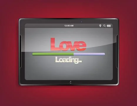 Tablet computer with loading bar Stock Illustration