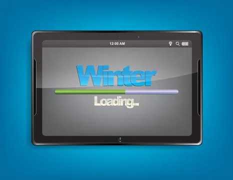 Tablet computer with loading bar 스톡 일러스트