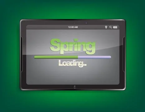 Tablet computer with loading bar Stock Illustration