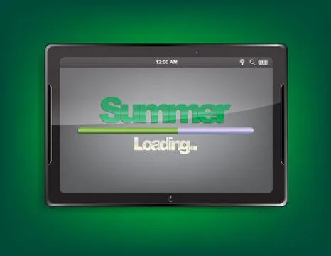 Tablet computer with loading bar 스톡 일러스트