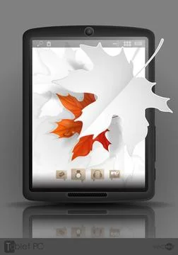 Tablet Computer, Mobile Phone Tablet Computer, Mobile Phone. Vector Illust... Stock Photos