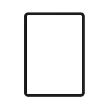 Tablet Computer Mockup with Blank Vertical Screen Stock Illustration