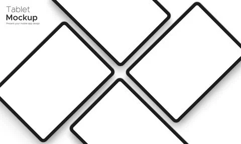 Tablet Computer Mockup for Showing Apps Design Stock Illustration