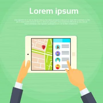 Tablet Computer New Multitasking Split Screen Options Stock Illustration