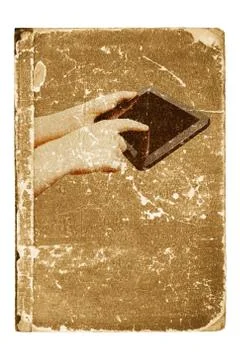 Tablet computer, old book Stock-Illustration