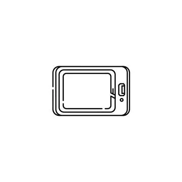 Tablet computer or e-reader mobile device screen line art illustration Stock Illustration