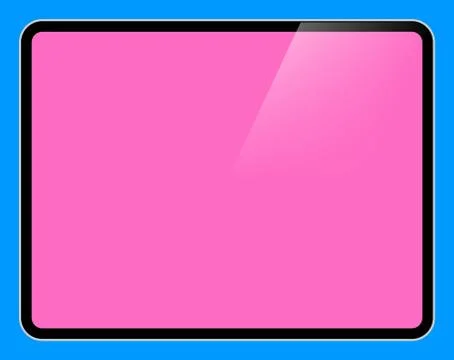 Tablet computer, pad or mobile device with blank touchscreen display in thin Illustrazione stock