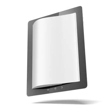 Tablet computer with pages Illustrazione stock