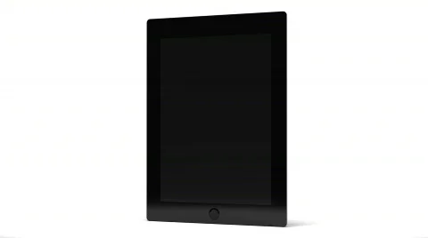 Tablet computer rotating on white Stock Footage 793268