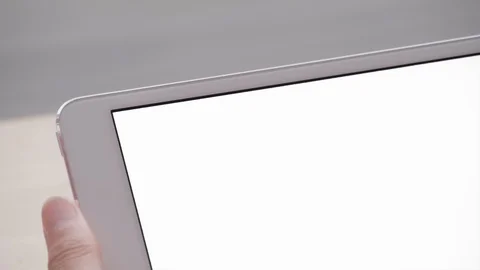 Tablet Computer Screen Close Up, Woman Fingers and Hand Computer Technology Stock Footage 99232933