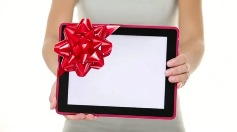 Tablet computer screen gift Stock Footage 12615544