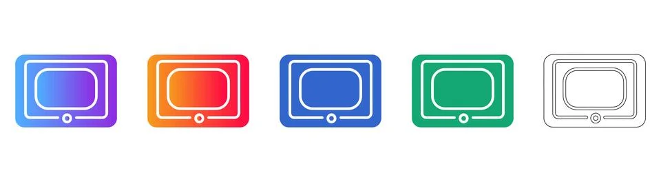 Tablet Computer Screen Icon Set for Interface Design Illustrazione stock