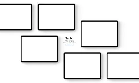 Tablet Computer Screens, Mockup for Showing Apps Design Stock Illustration