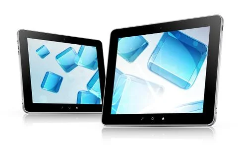 Tablet computer set abstract backroung Stock Illustration