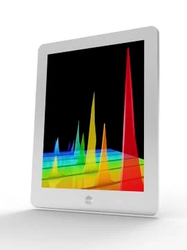 Tablet computer showing a chromatogram Stock Illustration