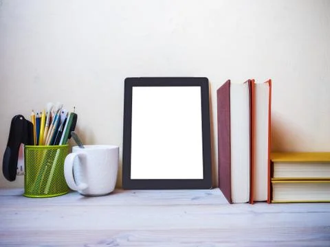 Tablet computer. Side view Stock Photos