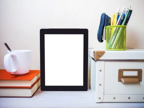 Tablet computer. Side view Stock Photos