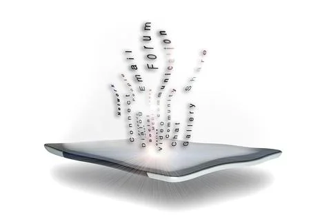 Tablet computer social networking イラスト素材