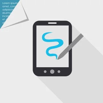 Tablet computer with stylus Illustrazione stock