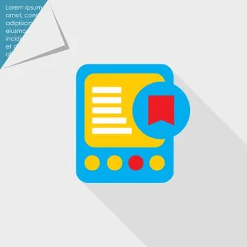 Tablet computer with tag icon 스톡 일러스트