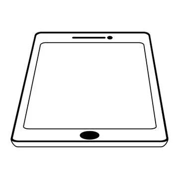 Tablet computer technology in black and white Stock Illustration
