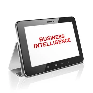Tablet computer with text business intelligence on display Stockillustratie