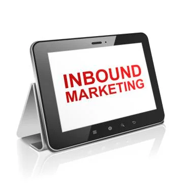 Tablet computer with text inbound marketing on display Stock Illustration