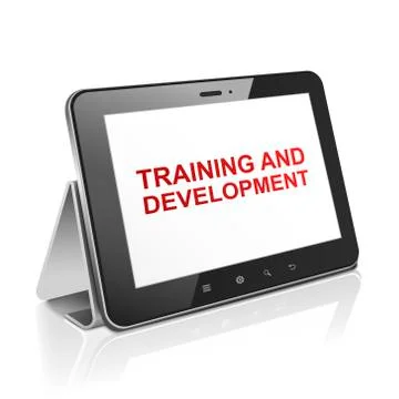 Tablet computer with training and development Stock Illustration
