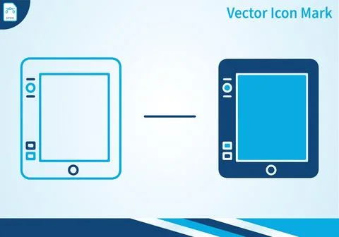 Tablet computer vector icons showing digital screen display. Stock Illustration