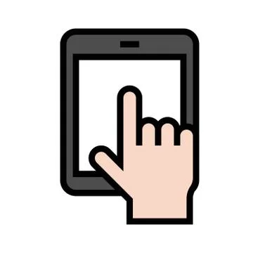 Tablet computer vector illustration, filled style icon Ilustración de archivo