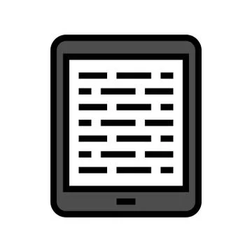 Tablet computer vector illustration, filled style icon Ilustración de archivo