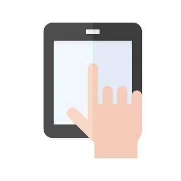 Tablet computer vector illustration, flat style icon Stock Illustration