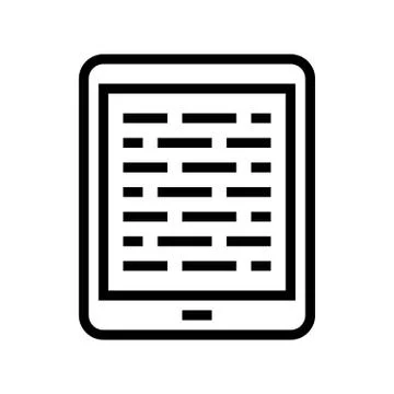 Tablet computer vector illustration, line style icon Ilustración de archivo