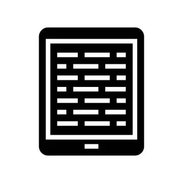 Tablet computer vector illustration, solid style icon Ilustración de archivo