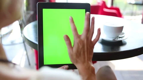 Tablet computer vertical green Vídeo Stock 45864683