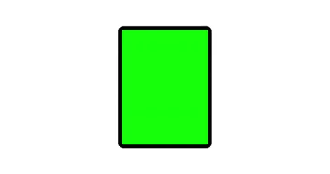 Tablet computer vertical mockup with blank green screen, front view Stock Footage 136412268