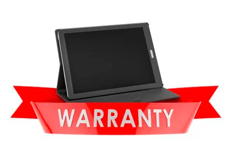 Tablet computer warranty concept. 3D rendering Stock Illustration