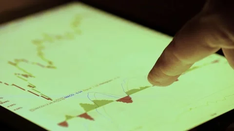 Tablet Computer Whit Stock Graphic  market index Trading Video stock 143221541