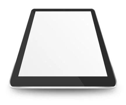 Tablet computer with white blank screen. Stock Illustration
