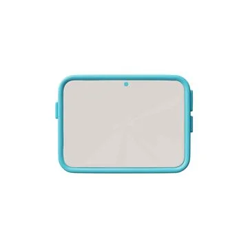 Tablet computer with white blank screen 3D vector, portable device blue case Stock Illustration