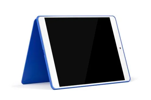 Tablet computer on white Stock Illustration