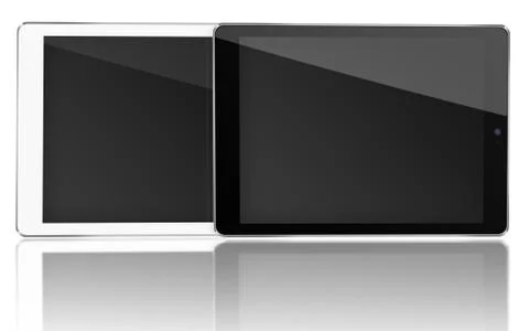 Tablet computers with black screen. Stock Illustration