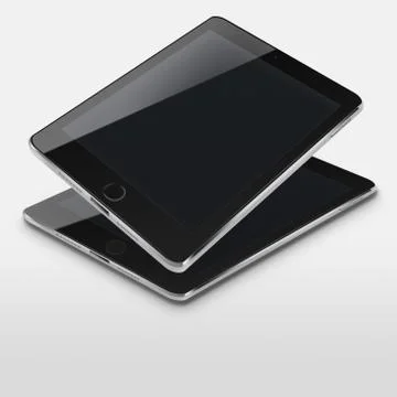 Tablet computers with black screens. Stock Illustration