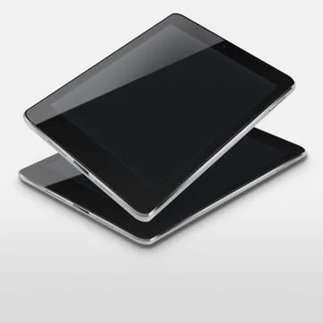 Tablet computers with black screens. Stock Illustration