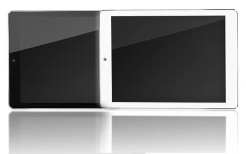 Tablet computers with bla?k screen. Stock Illustration