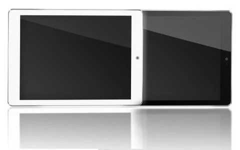 Tablet computers with bla?k screen. Stock Illustration